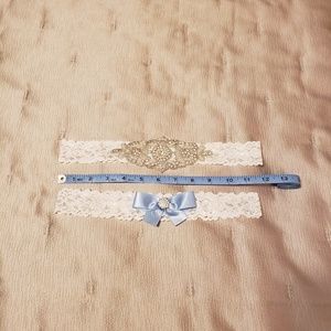Plus Size Bridal Embellished LaceGarter Set